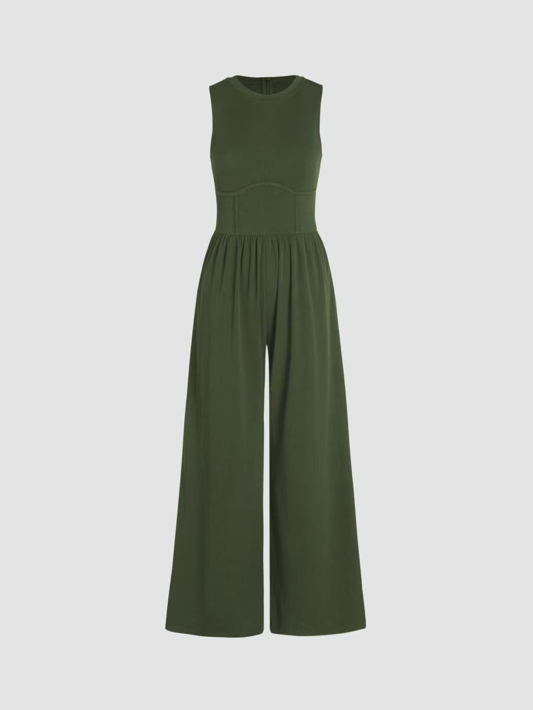HOT SALE 49% OFF- SOLID SLEEVELESS WIDE LEG JUMPSUIT
