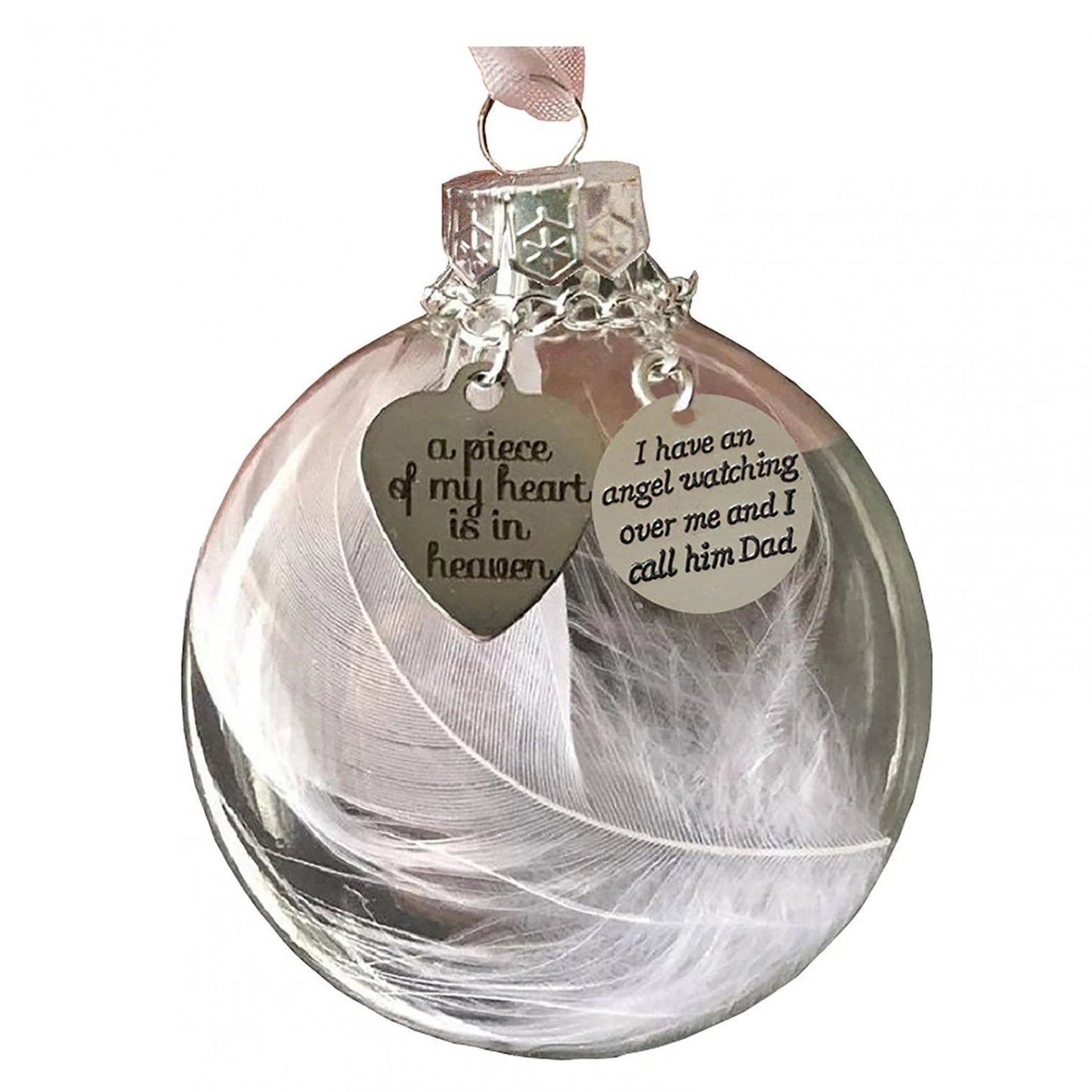 🔥LAST DAY 49% OFF - 💖"A Piece of My Heart Is In Heaven" Feather Ball Memorial Ornament