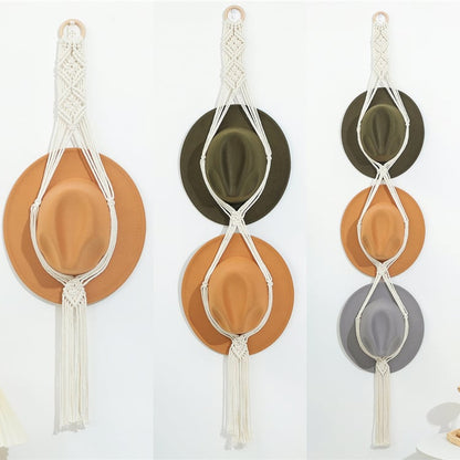 ❤️Handmade Linen Decorative Boho Hat Rack For Wall Hanging