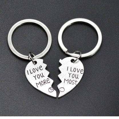 "I Love You More/Most The End I Win"💞Heart Keychain💞-- A personalised gift for him/her