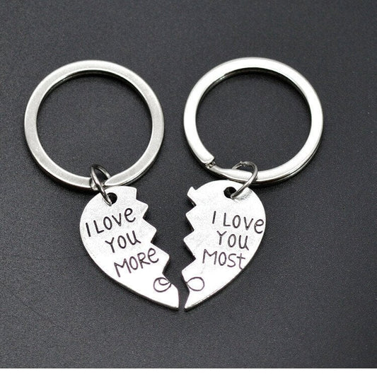 "I Love You More/Most The End I Win"💞Heart Keychain💞-- A personalised gift for him/her